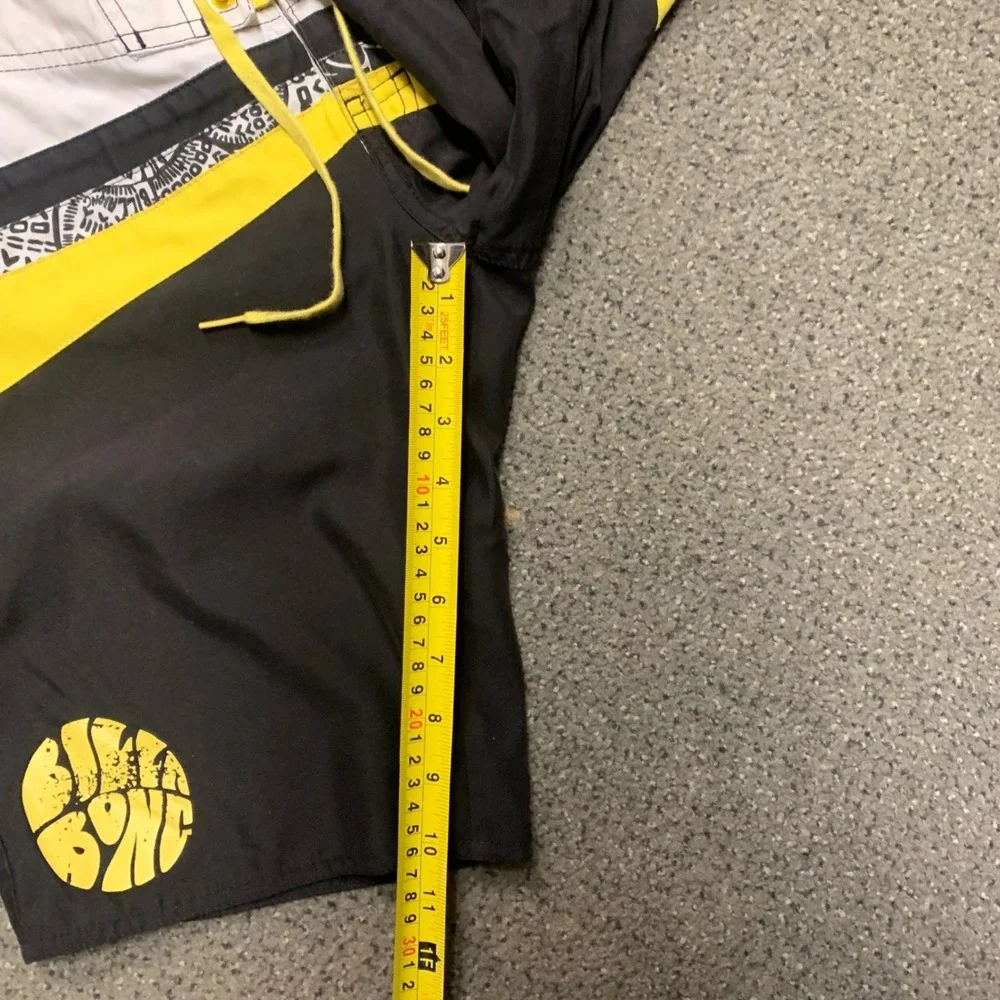 Billabong Boys Board Shorts Size 5‎ Black Yellow Colorblock Swim Trunks JI05ABEN